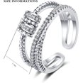 thumbnail image 4 of Sterling Silver Anti Anxiety Rings For Women Fidget Beads Spinner Band Open Adjustable Stacking Spinning Worry Stress Relief Ring with Beads Jewelry Farthers Day Gifts from Daughter, 4 of 12