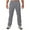 Gray, variant on WREESH Men's Linen Pants Casual Loose Solid Half Waist Fashion Pockets Long Pants Gray