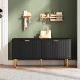 thumbnail image 3 of 42" Fluted Shoe Storage Bench, Entryway Bench Shoe Cabinet Bench with Storage, Bench for Bedroom End of Bed, 3 of 7