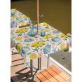 thumbnail image 2 of Outdoor Tablecloth with Umbrella Hole for Patio/Picnic/Party/Camping, Coastal Waterproof Table Cloth Square Cover Washable, Summer Lemon Flower Shell Starfish Rustic (60"x 60"), 2 of 8