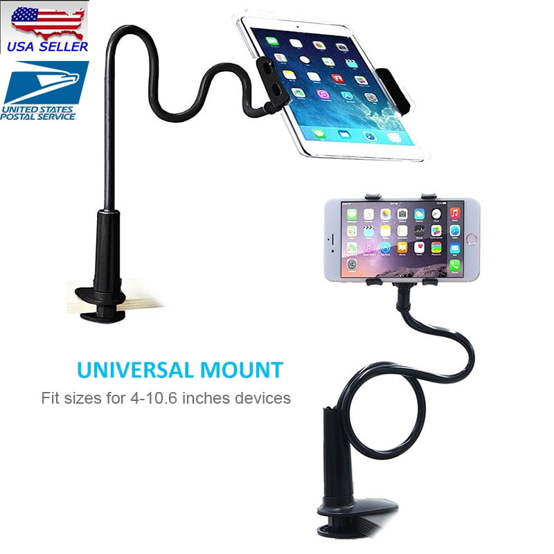 Flexible Lazy K Phone Holder Stand Tablet Cell Phone Desk Mount Bracket Mobile Phone Holder,White