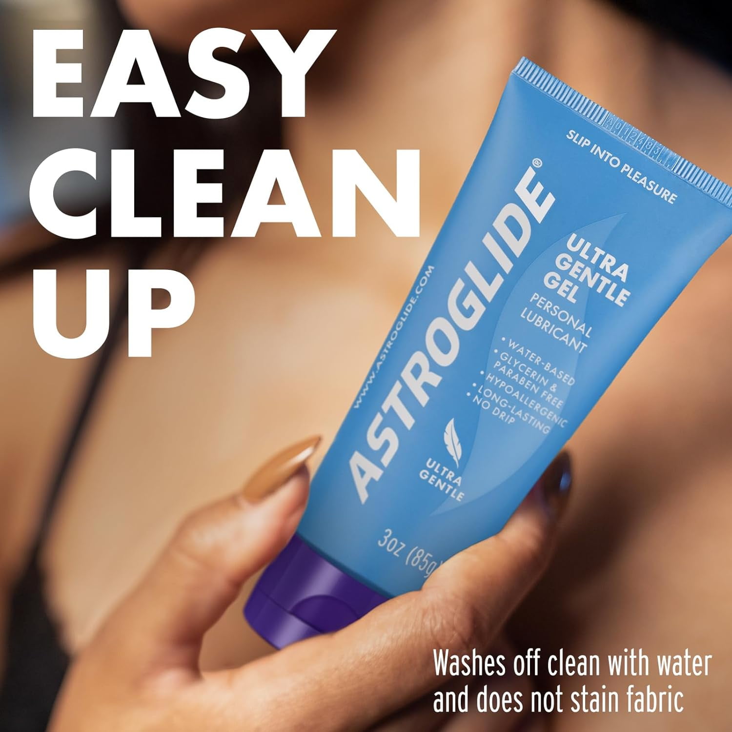 Astroglide Ultra Gentle Gel Water Based Personal Lube, Glycerin & Paraben Free, Hypoallergenic, 3oz