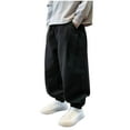 thumbnail image 2 of Cowsor Boys Cargo Pants Stretch Elastic Waist School Kids Twill Joggers, 2 of 6