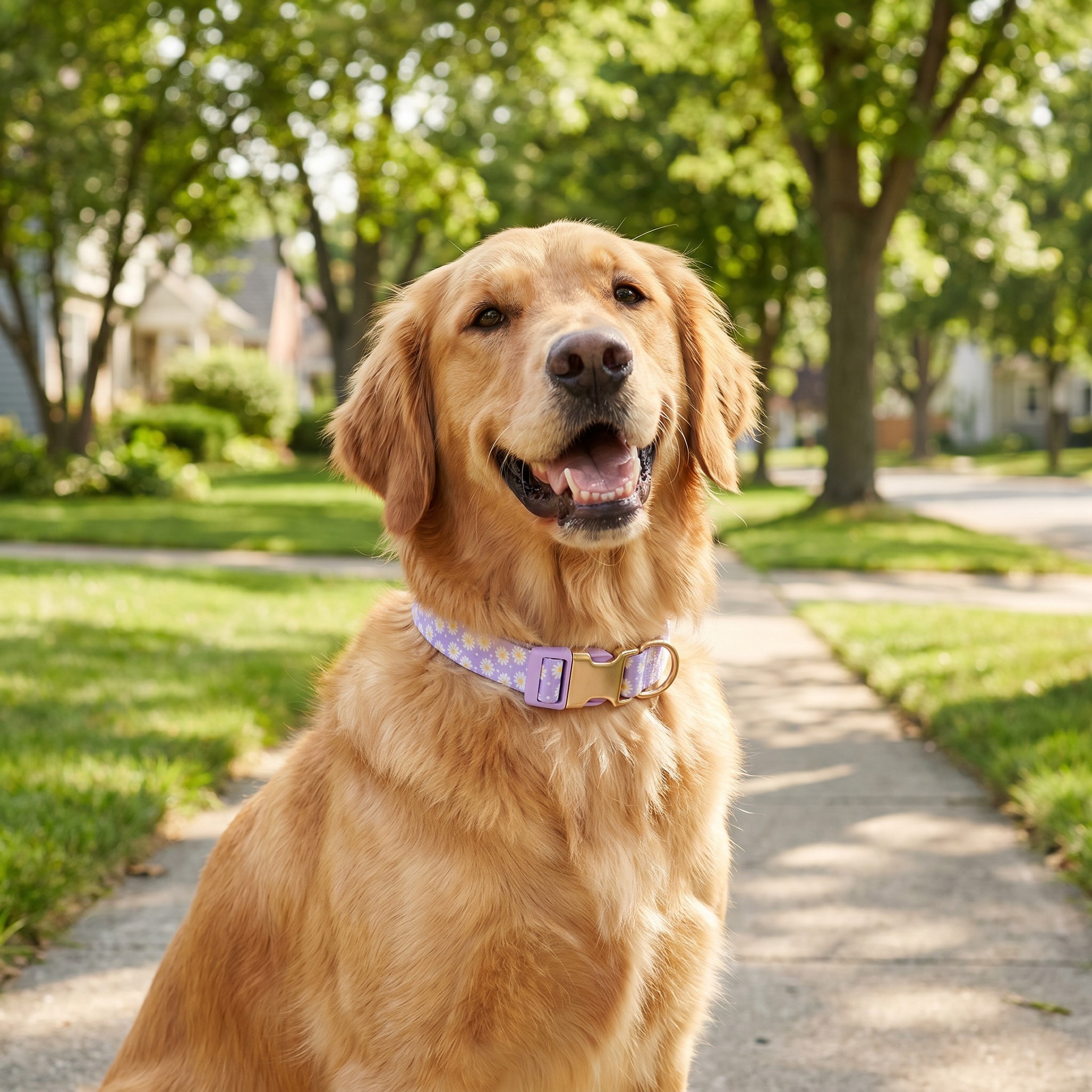 Vibrant Life Daisy Dreams Adjustable Dog Collar, Purple photo 3