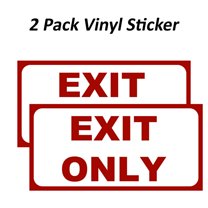 2 Pack Exit Only Stickers for Office, Home, Shop, Shopping Malls, Weatherproof, Water Resistant, Indoor and Outdoor Keep, Easy Peel and Stick, Highly Reflective Vinyl Decal (3x5 inches)