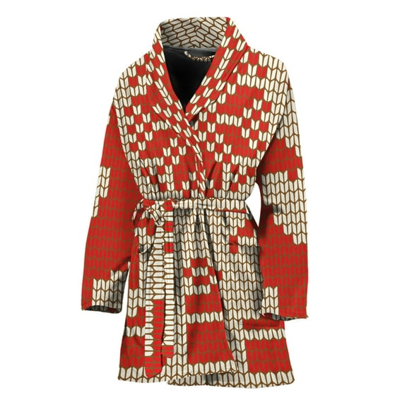 Xmas Deer Knitted Women Bathrobe One Size Univeral Fits, Jesus Christian Fashion Lightweight Plush Fleece Long Robe For Women