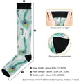 thumbnail image 3 of FREEAMG High Elasticity Compression Socks, High Knee Socks Adult Universal Leisure Relieve Fatigue,Peacock Feather 1 Travel Daily with Running (1 Pair), 3 of 7