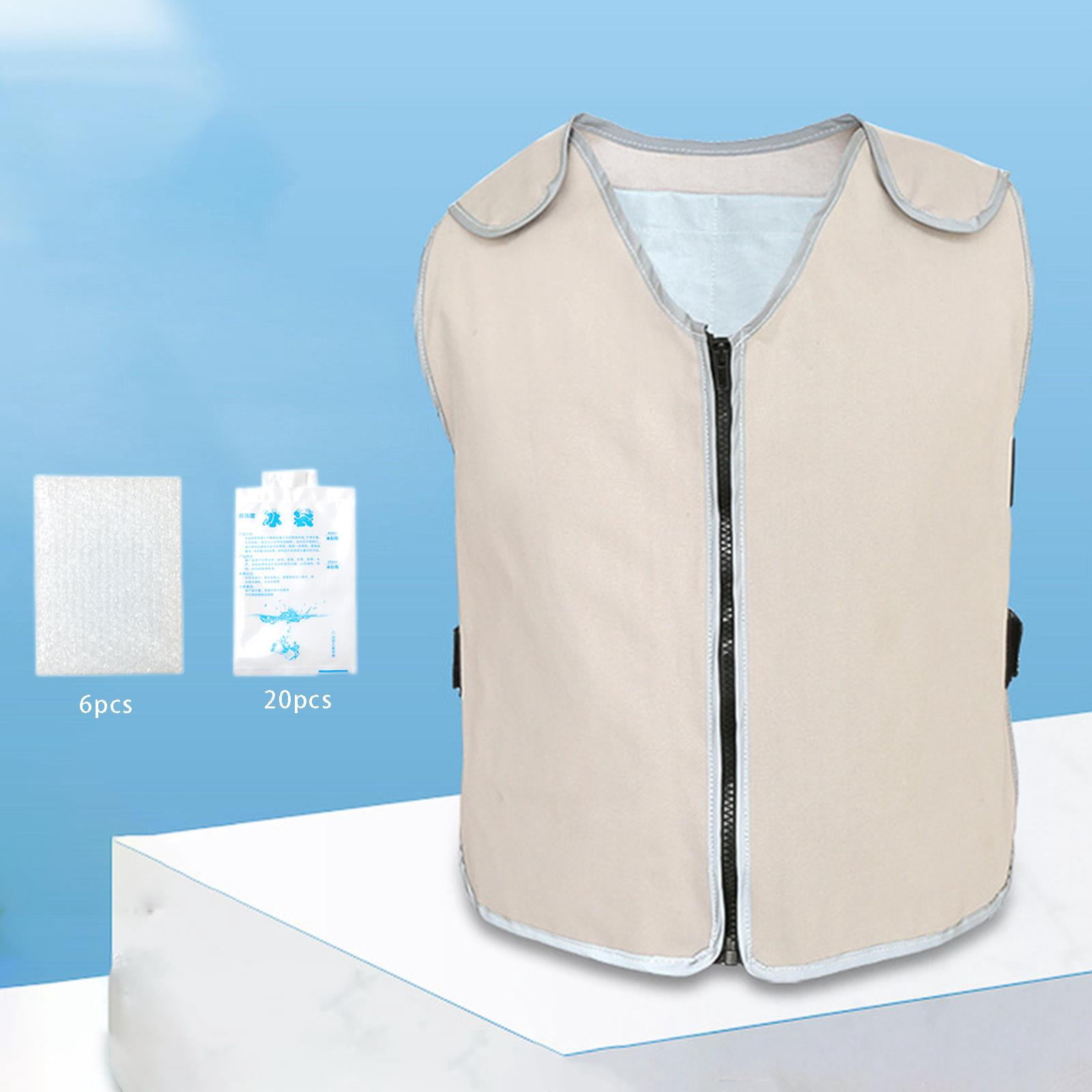 Gilet De Refroidissement - 6 Poches à Glace - Réutilisable - Homme/Femme - Pour Sport Ou Jardinage