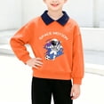 thumbnail image 2 of Falkdiz Long Sleeve Shirts for Boys Comfy Outdoor Pullover Polo Graphic Collar Casual Boys Tshirts,Orange,Size: 2-3, 2 of 8