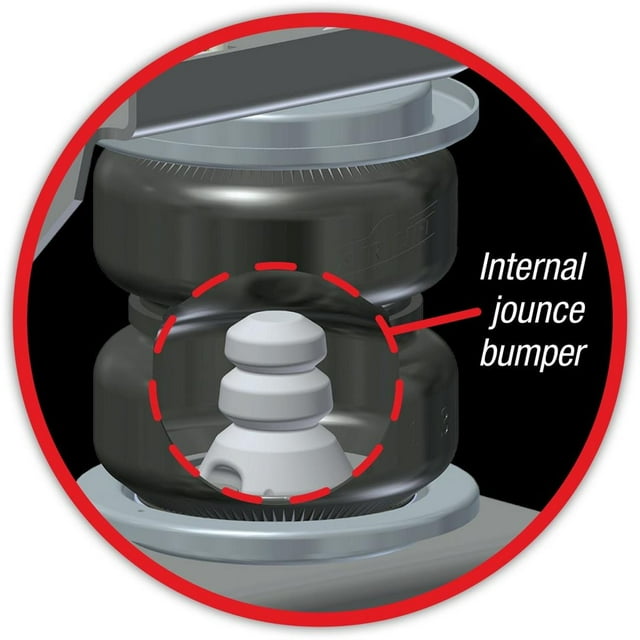 Air Lift Soufflet de Printemps 84293 Load Lifter 5000 Ultimate; Ressort à Air de Remplacement; Double Soufflet avec Pare-Chocs Interne; Hauteur Prolongée de 9,1 Pouces; Hauteur Compressée de 2,3 Pouces