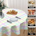 thumbnail image 4 of Easter Tablecloth Round 60 Inch Spring Colorful Buffalo Plaid Table Cloth Washable Polyester Farmhouse Multicolor Checked Table Cover for Home Kitchen Dining Room Party Spring Easter Holiday Decor, 4 of 6