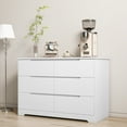 Homfa 6 Drawer White Dresser for Bedroom, Modern Chest of Drawers Wood
