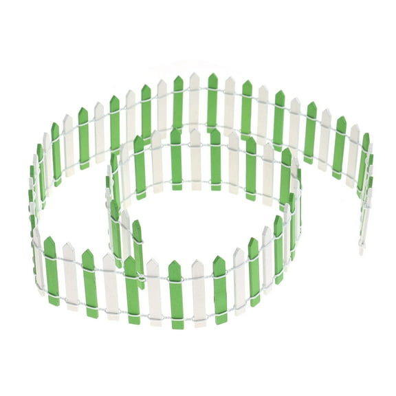 Raindrops 1Set Mini Landscape Fence for Hobbyists and Gardeners Light Green Wooden 90x5 in