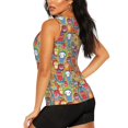 thumbnail image 3 of Fotbe Boho Cute Owls Blusas Sin Mangas para Mujer – Estilo Casual, Corte Suelto, Slim-Fit, Cuello Redondo Deportivo, Tops de Verano para Gimnasio y Yoga-Large, 3 of 7