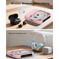 thumbnail image 3 of Reproductor de CD ENVYCLOUD Portátil Recargable Bluetooth Rosa, 3 of 8