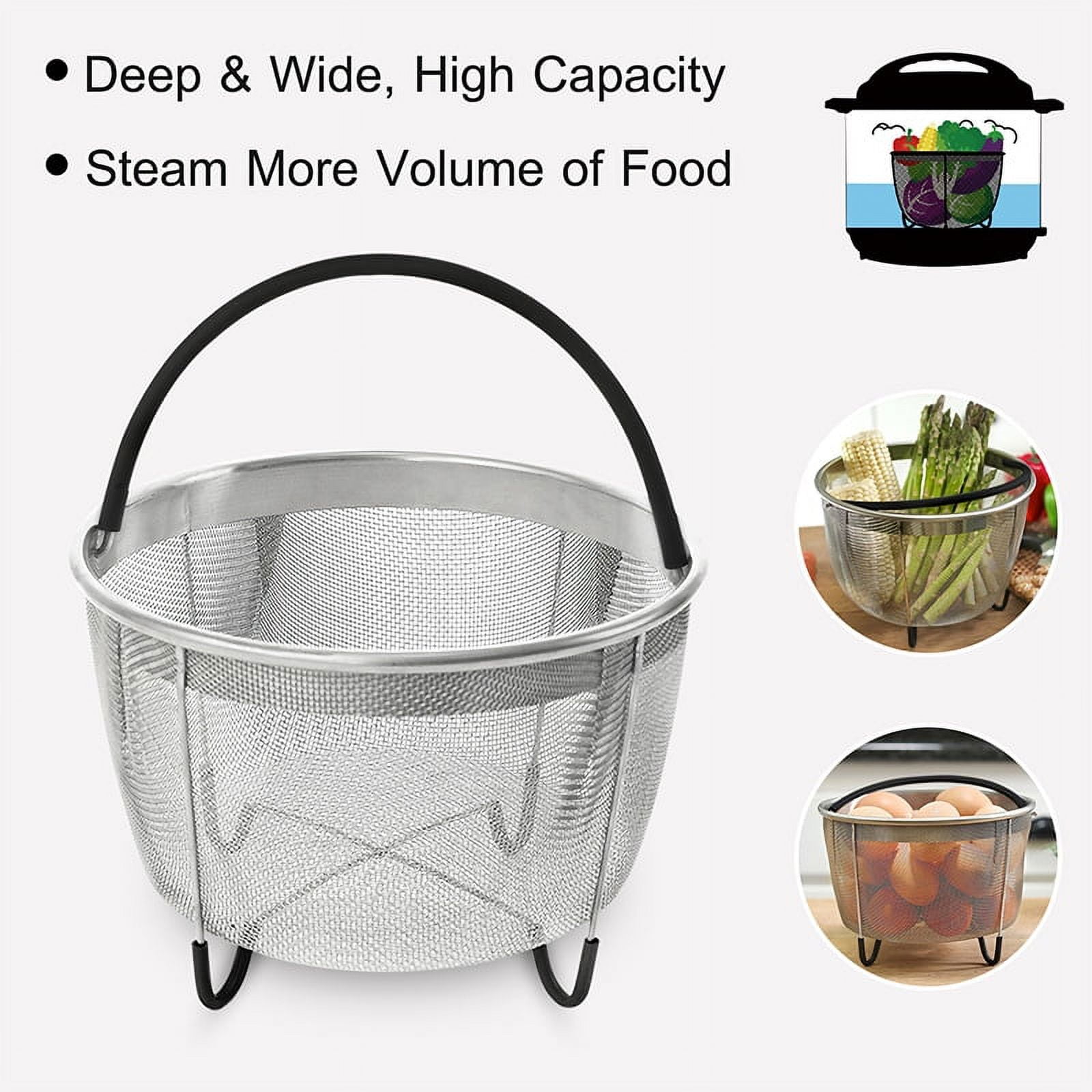Stainless Steel Kitchen Steam Basket Pressure Cooker Anti-scald Steamer  Multi-Function Fruit Cleaning Basket Cooking Accessories - AliExpress