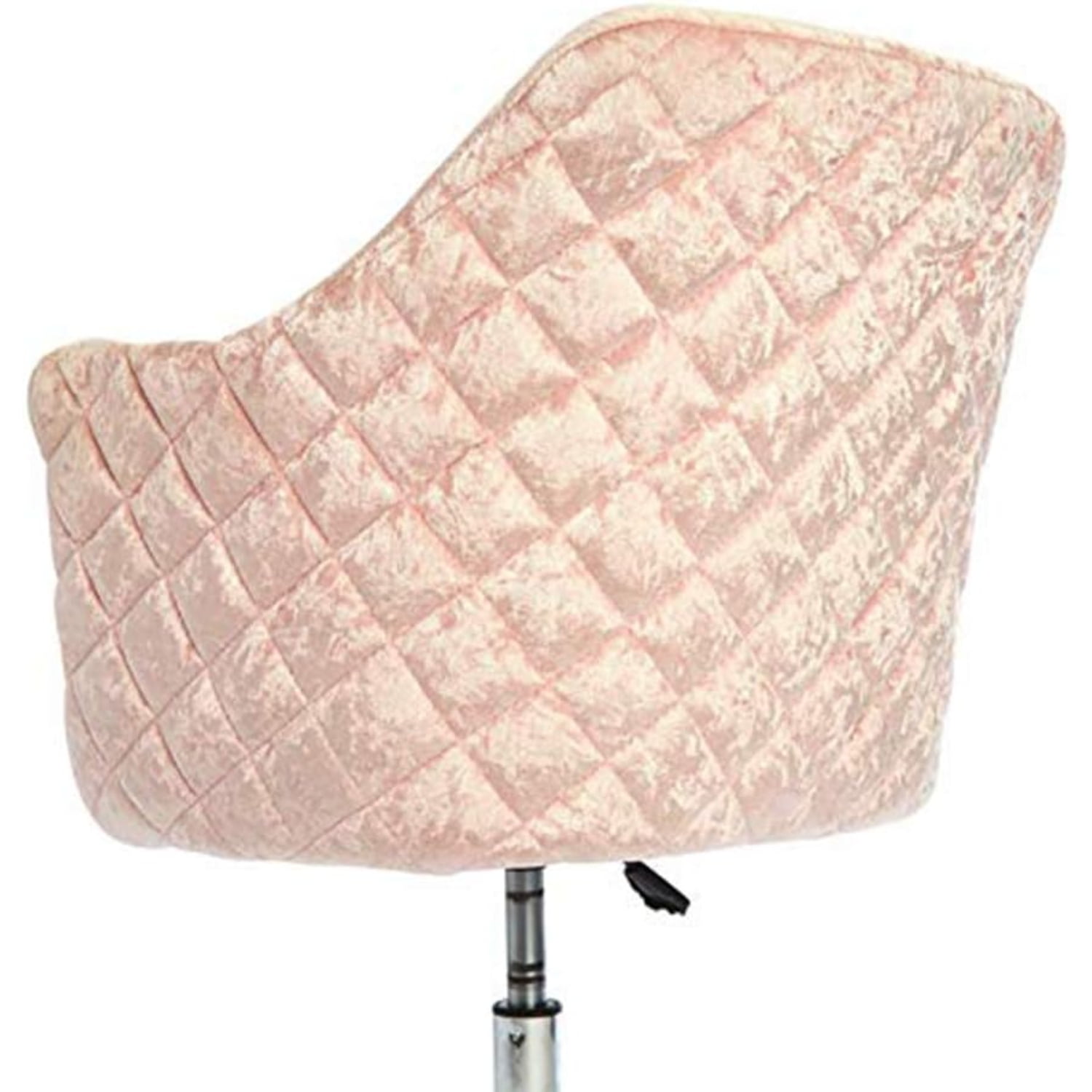 Impressions Vanity Coco Quilted Velvet Makeup Desk Chair with Wheels and Adjustable Height Pink Crushed Velvet Walmart