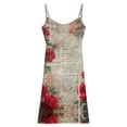 thumbnail image 3 of Newspaper Print Women's Sexy Cowl Neck Maxi Dress Spaghetti Straps Bodycon Dresses Party Cocktail, 3 of 7