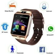 Smart Watch, Bluetooth Smartwatch Touch Screen Wrist Watch with Camera/SIM Card Slot,Waterproof Smart Watch Sports Fitness Tracker Compatible with Android Phones Samsung Huawei