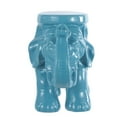 thumbnail image 4 of JONATHAN Y White Elephant 14.25" Ceramic Garden Stool, Blue, 4 of 9
