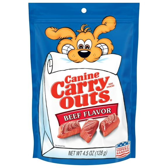 Canine Carry Outs Beef Flavor Dog Treats, 4.5 oz Bag