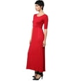 thumbnail image 2 of J. METHOD Women's Half Sleeve Scoop Neck Plain Modest Maxi Long Dress NEWDR44 Red M, 2 of 6