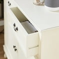 thumbnail image 4 of DecMode Farmhouse 36 x 40 inch wooden two-door cabinet with top drawers, 4 of 12