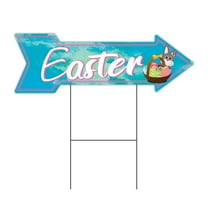 SignMission C-ARROW10-999883 10 x 30 in. Corrugated Plastic Single Sided Arrow Sign - Easter