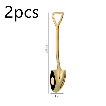 

Livesture Stainless Steel Coffee Ice Cream Shovel Spoon Tuhao gold tip2pcs