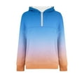 thumbnail image 4 of Maplenight Womens Hooded Sweatshirt Casual Quarter Zip Hoodies Gradient Color Relaxed Fit Long Sleeve Pullover Sweatshirts, 4 of 5