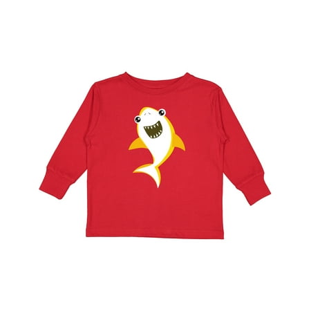 

Inktastic Cute Shark Little Shark Yellow Shark Sea Animal Gift Toddler Boy or Toddler Girl Long Sleeve T-Shirt