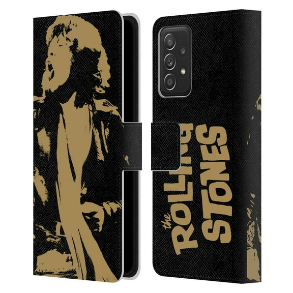 Head Case Designs Officially Licensed The Rolling Stones Mick Jagger Grunge Leather Book Wallet Case Cover Compatible with Samsung Galaxy A52 / A52s / 5G (2021)