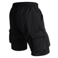 thumbnail image 4 of MIXUE Mens Shorts Summer Solid Color Loose Quick Drying Work Outdoor Pocket Casual Beach Trousers Mens Workout Shorts Activewear,Black,XS, 4 of 9