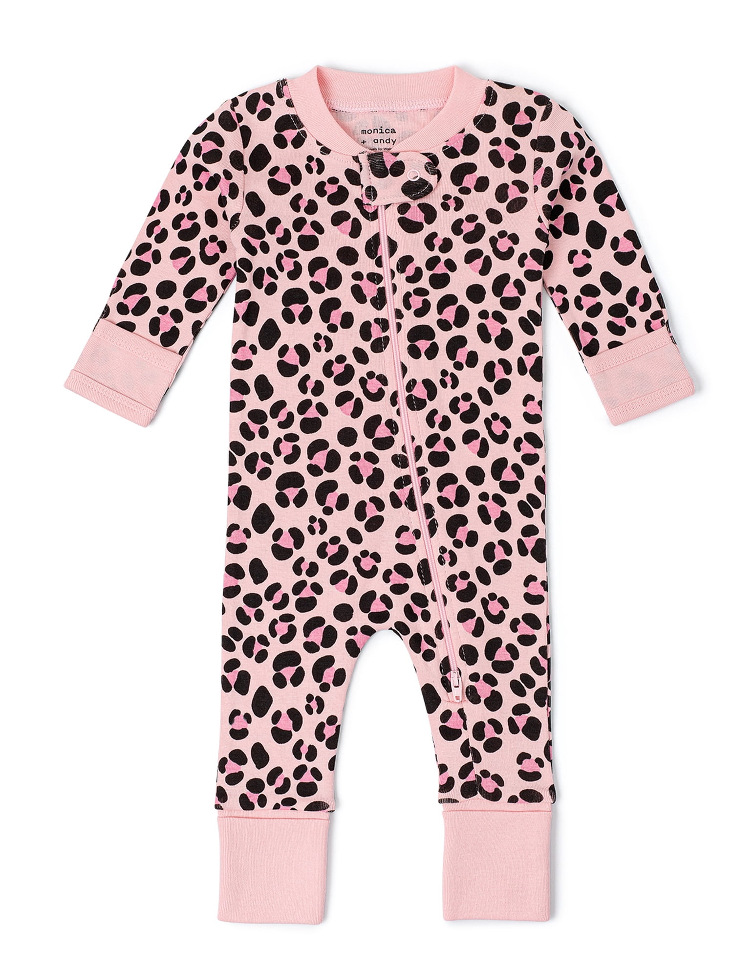 M+A by Monica + Andy Organic Cotton Gender Neutral Long Sleeve Baby One-Piece Pajama, Sizes Newborn - 24 Months