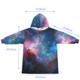 thumbnail image 3 of Wearable Blanket Hoodie,Colorful Starry Sky and Universe Oversized Sherpa Blanket Hoodie with Super Pockets,Super Warm Fuzzy Pullover for Women & Men, 3 of 6