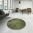 thumbnail image 3 of Ahgly Company Indoor Round Patterned Army Green Area Rugs, 8' Round, 3 of 6