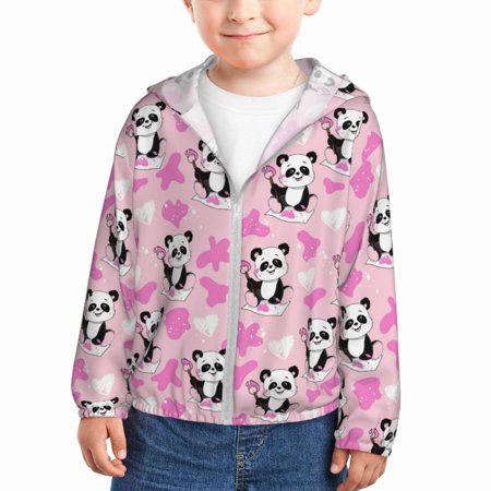 

Zeuib Funny Panda Draws A Heart Print Girls & Boys Sun Protection Hoodie with UPF 50+ Children’s Quick-Dry Jacket Perfect for Outdoor Activities-2 Years