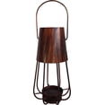 thumbnail image 4 of Ambient 12-Inch Vintage Style Iron Candle Stand Lantern, Sleek Curved Handle, Rustic Bronze, 4 of 8