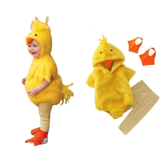 Girls Outfits & Set Boys Girls Chicken Animal Winter Hooded Romper Bodysuits Pants Foot Sleeve Sets