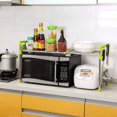 thumbnail image 2 of Microwave Oven Rack Microwave Oven Rack Adjustable Kitchen Counter Storage Organizer Countertop Stands for Kitchens Toaster Shelf with Hooks Save Space Durable Stainless Steel Oven Rack, 2 of 2