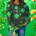 thumbnail image 4 of Xuyuer St. Patrick's Day Sweatshirt for Women Irish Shamrock Pullover Shirts Tops Raglan Sleeve Lucky Leaf Clover Shirt Women St. Patrick's Day Sweatshirts, 4 of 7