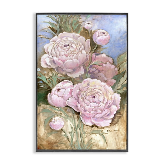 Stupell Industries Impressions Of Peonies Black Framed Giclee Art design by Paul Brent, 18 x 12