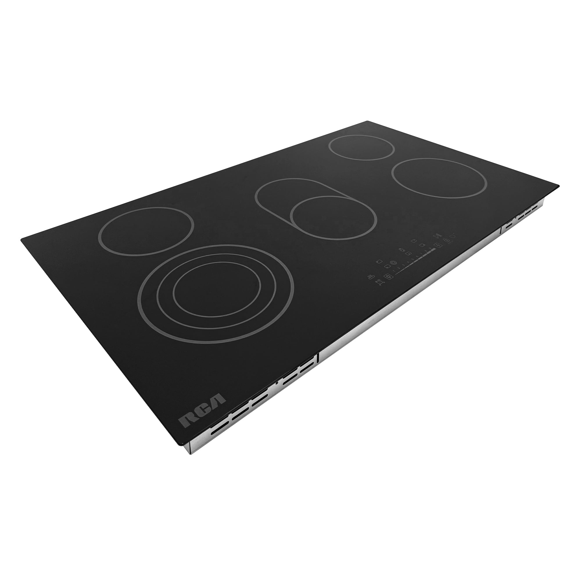 RCA 36 in. Sterling Collection Drop-In Electric Ceramic Glass Cooktop, 5 Burners, Triple Zone Element, Sync Burner, Black