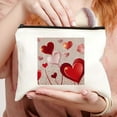 thumbnail image 2 of Pratyus Pink Love Hearts Flower Romance Tote Bag Cosmetic Bag for Women Travel Essentials Ladies Accessories White, 2 of 6