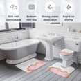thumbnail image 5 of Pink Gold Marble Bath Mat 3 Piece Bathroom Rug Set, Modern Abstract Marble Crack Texture Non Slip Bath Rug Contour Mat and Toilet Lid Cover, Absorbent Shower Mats Soft Bath Rugs and Mats Sets, 5 of 8