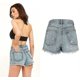 thumbnail image 3 of Pantalones cortos de mezclilla con dobladillo sin rematar y deshilachados con cuentas de diamantes de imitación para mujer, 3 of 5