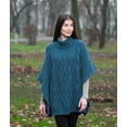 thumbnail image 2 of SAOL 100% Merino Wool Aran Cowl Neck Knitted Poncho Irish Cape from Ireland, 2 of 6