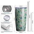 thumbnail image 6 of 20oz Tumblers Light Green Christmas Village Pattern Stainless Steel Vacuum Insulated Double Wall Travel Tumbler Cups Mug with Lid and Straw,Cleaning Brush for Cold & Hot Drinks, 6 of 7