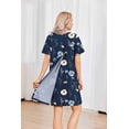 thumbnail image 4 of Pinspark Hospital Gowns Open Back for Women Bedridden Nightgowns Back Opening Short Sleeve Post Surgery Tear Away Adaptive Dresses, 4 of 7