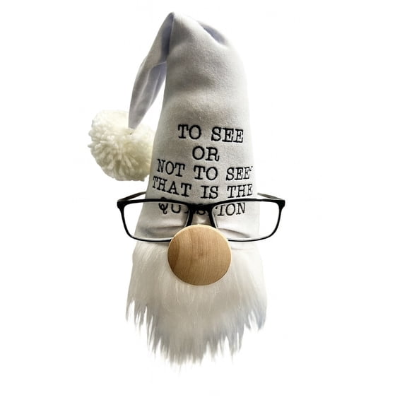 Decorative Eyeglass Holder, Shakespeare Quote Gnome Stand, 8x4 inches